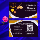 Carte De Visite Custom QR Code Business Card for Mobile Notary 