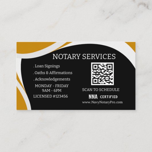 Carte De Visite Custom QR Code Business Card for Mobile Notary  (Dos)
