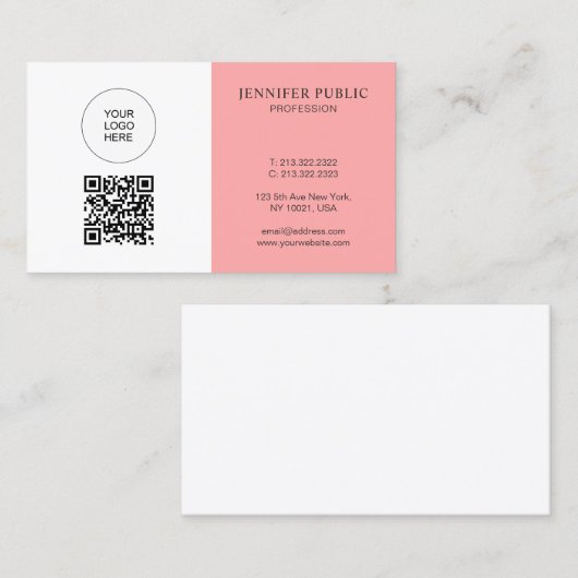 Carte De Visite Custom QR Code Upload Logo Here Create Your Own (Devant / Derrière)