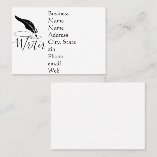 Carte De Visite Custom quill (Devant / Derrière)