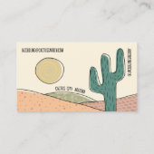 Carte De Visite Custom Retro Desert Cactus Small Business Modèle (Dos)
