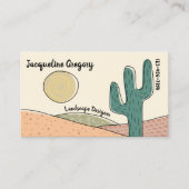 Carte De Visite Custom Retro Desert Cactus Small Business Modèle (Devant)