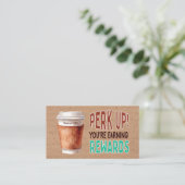 Carte De Visite Custom Rustic Kraft Coffee Loyalty (Debout devant)