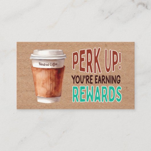 Carte De Visite Custom Rustic Kraft Coffee Loyalty (Devant)