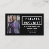 Carte De Visite Custom Security Guard ID Photo Black Badge | Profe (Devant)
