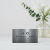 Carte De Visite Custom Silver Grey Metal Professional (Debout devant)