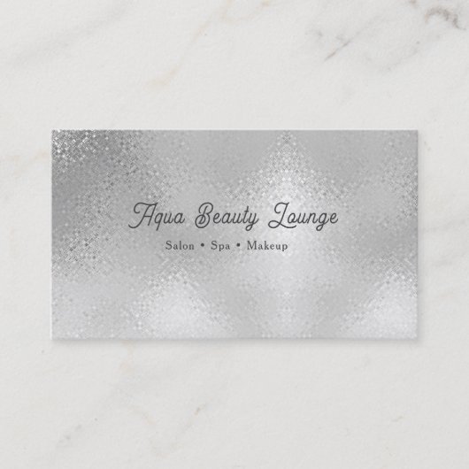 Carte De Visite Custom Silver Salon | Beauty Spa (Devant)