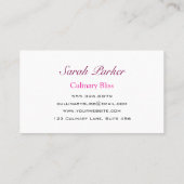 Carte De Visite Custom Simple Cakes Boulangerie aquarelle (Dos)