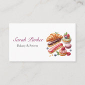Carte De Visite Custom Simple Cakes Boulangerie aquarelle (Devant)