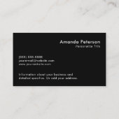 Carte De Visite Custom Simple Minimalist Logo Black (Dos)