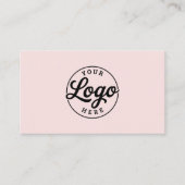 Carte De Visite Custom Simple Minimalist Logo Blush Pink (Devant)