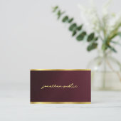 Carte De Visite Custom Sleek Gold Text Calligraphy Script Luxury (Debout devant)