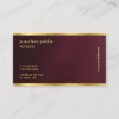 Carte De Visite Custom Sleek Gold Text Calligraphy Script Luxury (Dos)