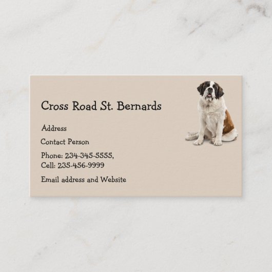 Carte De Visite Custom St Bernard Chien Animaux Animaux de chien L (Devant)