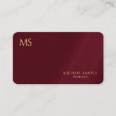 Carte De Visite Custom Stylish Gold Text Monogram Luxurious Silk (Devant)