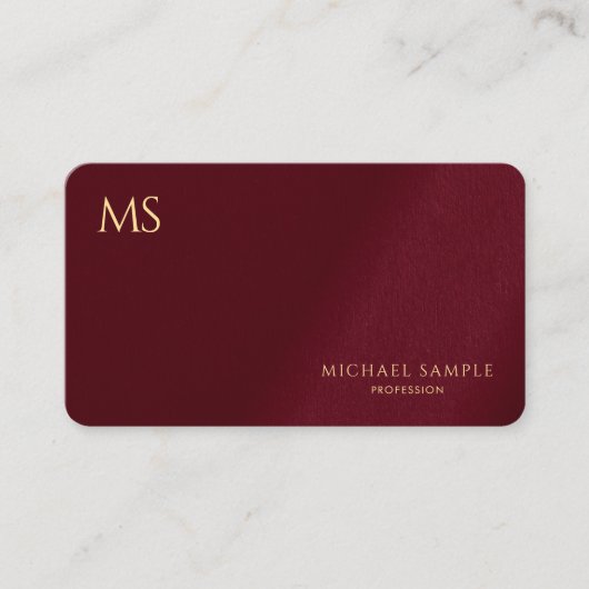 Carte De Visite Custom Stylish Gold Text Monogram Luxurious Silk (Devant)