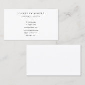 Carte De Visite Custom Text Modern Elegant Simple Professional (Devant / Derrière)