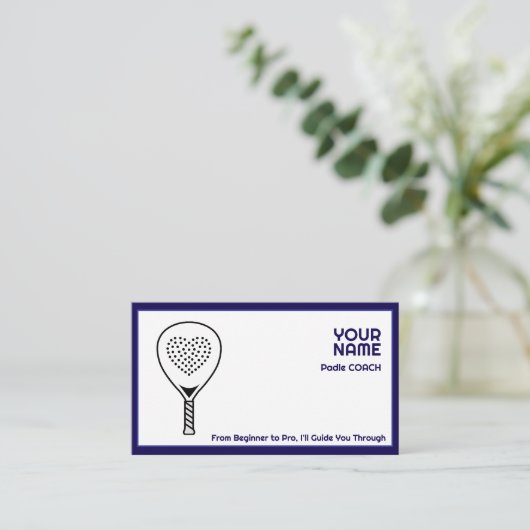Carte De Visite 🎾Custom text, Padel Coach (Debout devant)