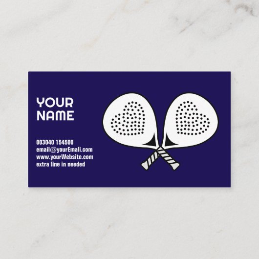 Carte De Visite 🎾Custom text, Padel Coach (Dos)