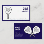 Carte De Visite 🎾Custom text,  Padel Coach (Devant / Derrière)