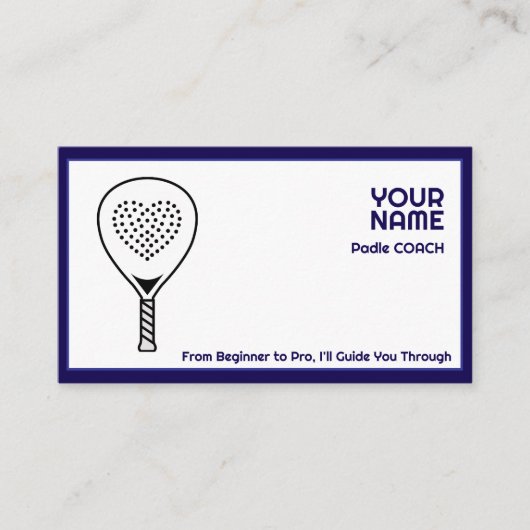 Carte De Visite 🎾Custom text,  Padel Coach (Devant)