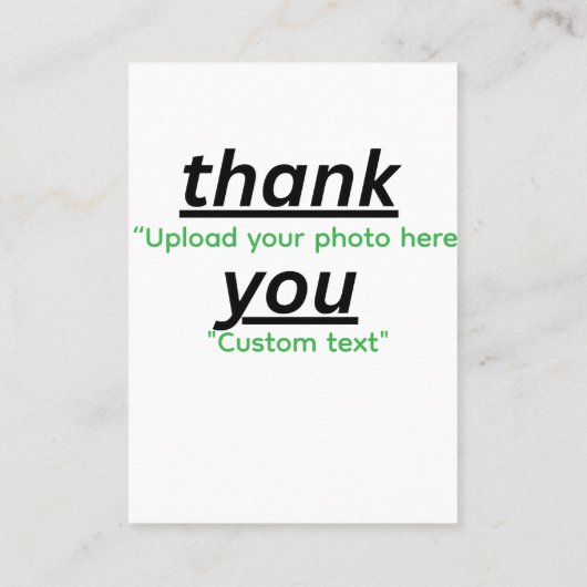 Carte De Visite Custom Text & Upload Your Photo Personalized (Dos)