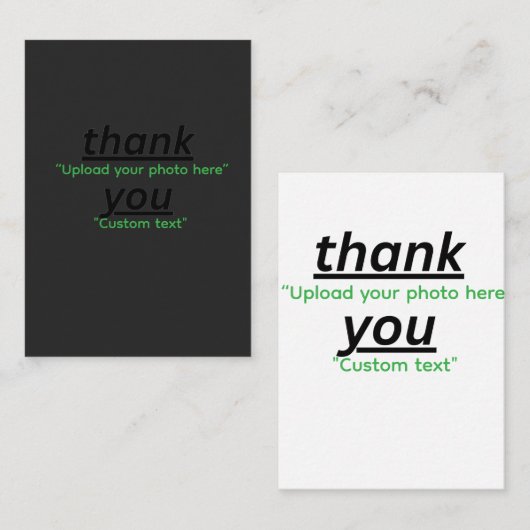 Carte De Visite Custom Text & Upload Your Photo Personalized (Devant / Derrière)