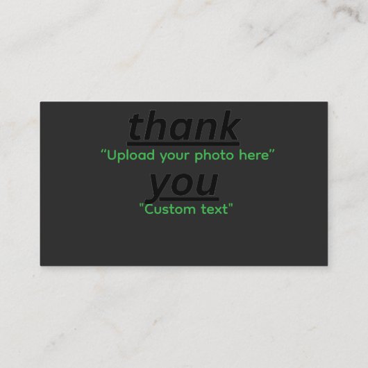 Carte De Visite Custom Text & Upload Your Photo Personalized (Dos)
