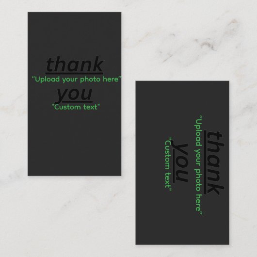 Carte De Visite Custom Text & Upload Your Photo Personalized (Devant / Derrière)