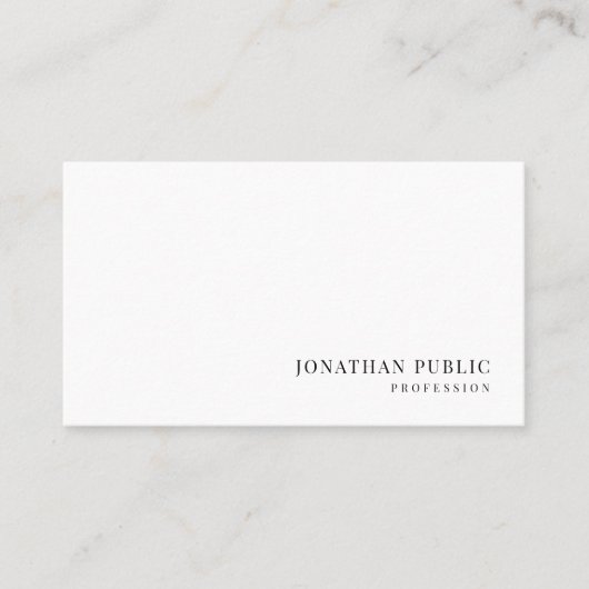 Carte De Visite Custom Trendy Modern Elegant Simple Professional (Devant)
