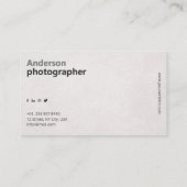 Carte De Visite Custom Wedding Photography Minimalist Professional (Dos)