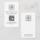 Carte De Visite Customer Feedback QR | Custom Business Review Link (Devant / Derrière)