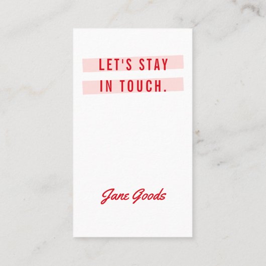 Carte de visite Customisé en gras et en gras (Dos)