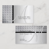 Carte De Visite Customiser cette plaque d'acier au diamant monogra (Devant / Derrière)