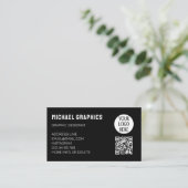 Carte De Visite Customisez le logo de votre entreprise Black White (Debout devant)