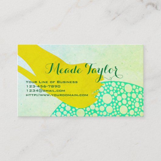 Carte De Visite Customisez les deux côtés d'éclaboussure verte (Devant)