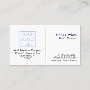 Carte De Visite Customisez vos propres - votre logo - blanc simple