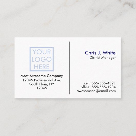 Carte De Visite Customisez votre propre - votre logo - blanc clair (Devant)