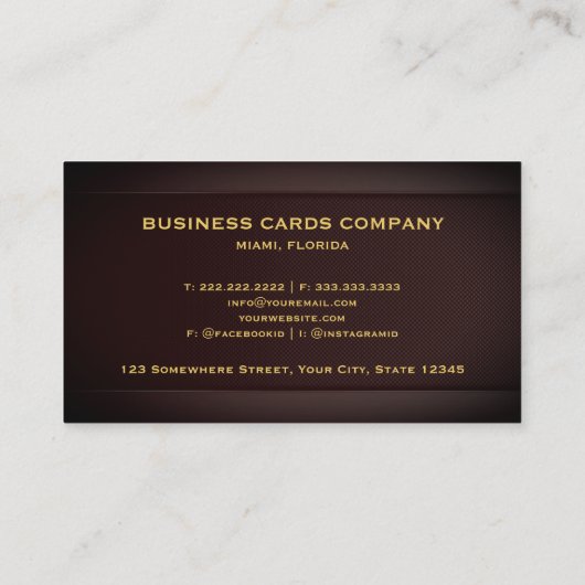 Carte De Visite Customizable Dark Red Maroon Gold Professional (Dos)
