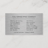 Carte De Visite Customizable HVAC Black Steel Logo Metallic (Dos)