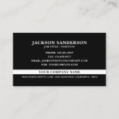 Carte De Visite Customizable Logo Professional Simple Black (Dos)