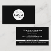 Carte De Visite Customizable Logo Professional Simple Black (Devant / Derrière)