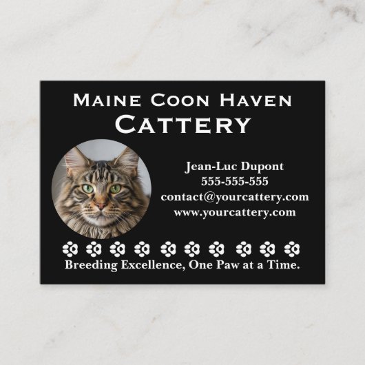 Carte De Visite Customizable Maine Coon Cattery Business Card (Devant)