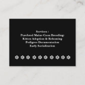 Carte De Visite Customizable Maine Coon Cattery Business Card (Dos)