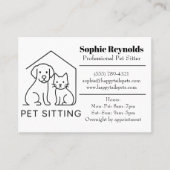 Carte De Visite Customizable Minimalist Pet Sitter Business Card (Devant)