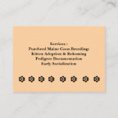 Carte De Visite Customizable Ragdoll Cattery Business Card (Dos)