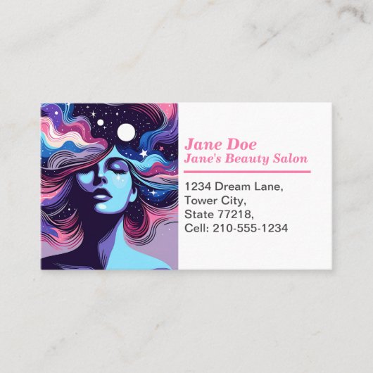 Carte De Visite Customizable Whimsical Beauty Salon Appointment (Devant)