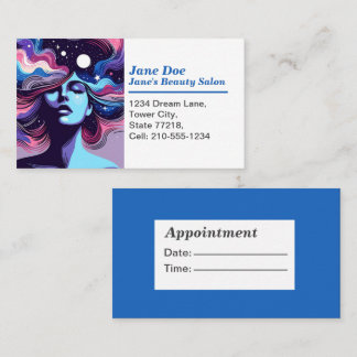 Carte De Visite Customizable Whimsical Beauty Salon Appointment 