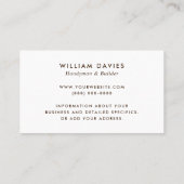 Carte De Visite Customize Your Logo | Handyman Plywood Texture (Dos)