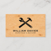 Carte De Visite Customize Your Logo | Handyman Plywood Texture (Devant)